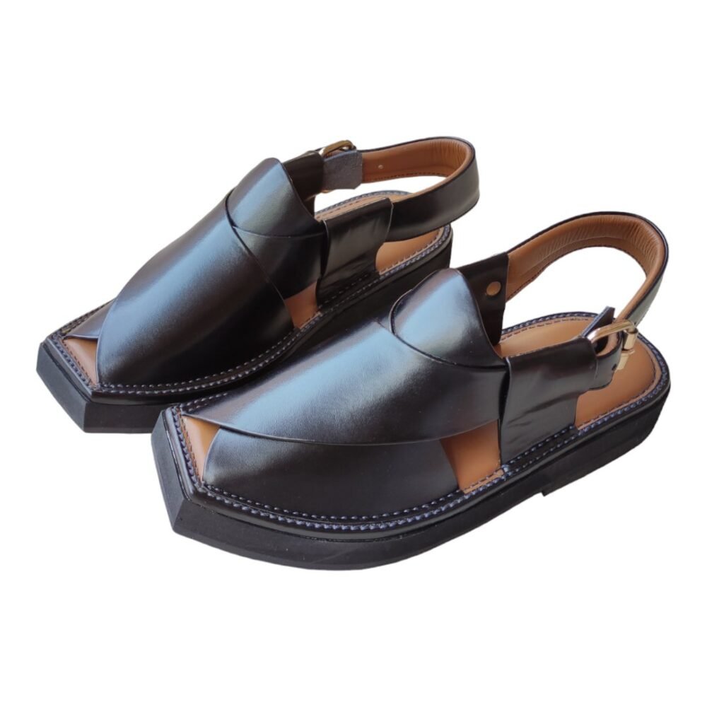 Black Stylish Kaptaan Chappal