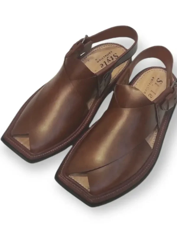Red Traditional Design Peshawari Chappal