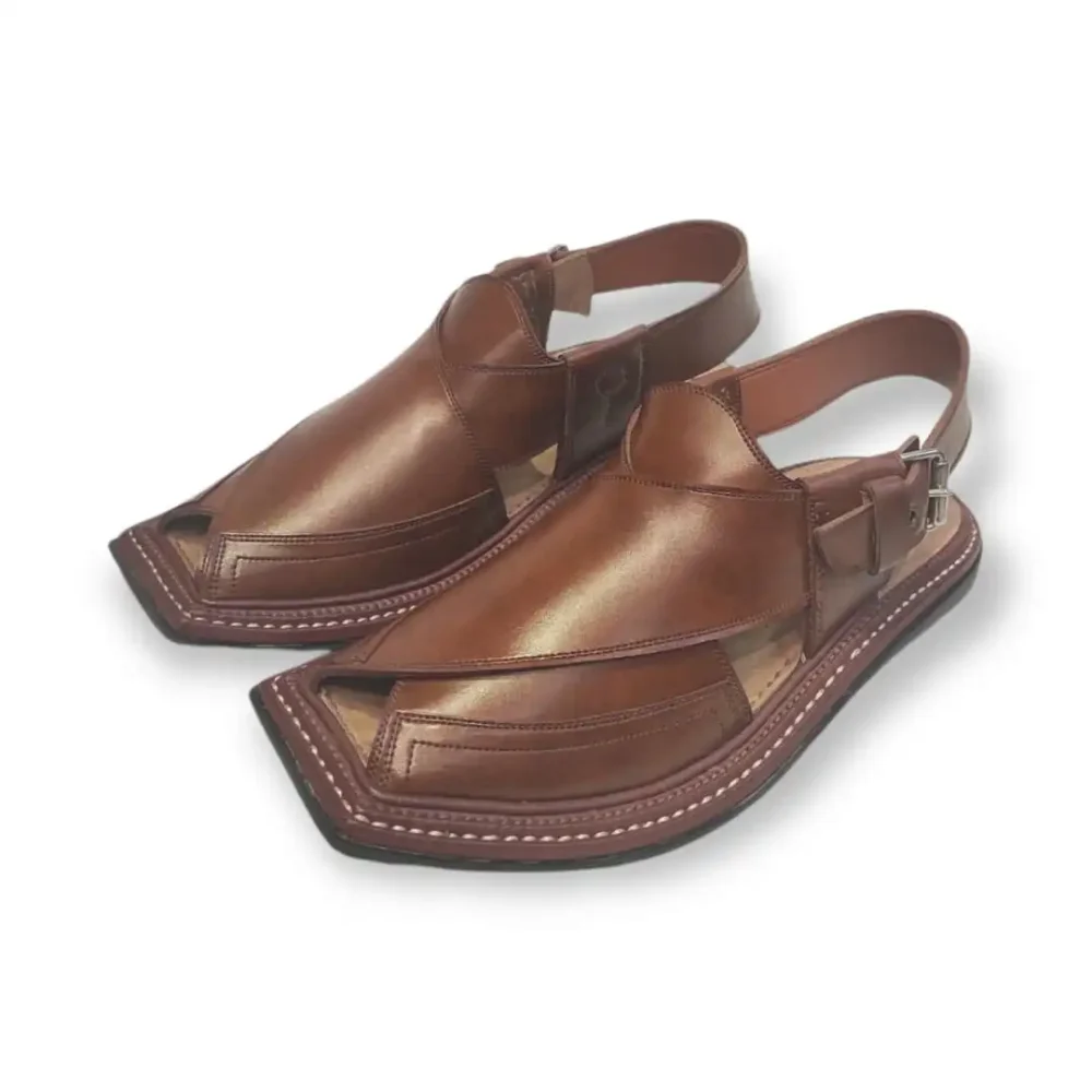 Brown 3 Gear Traditional Chappal