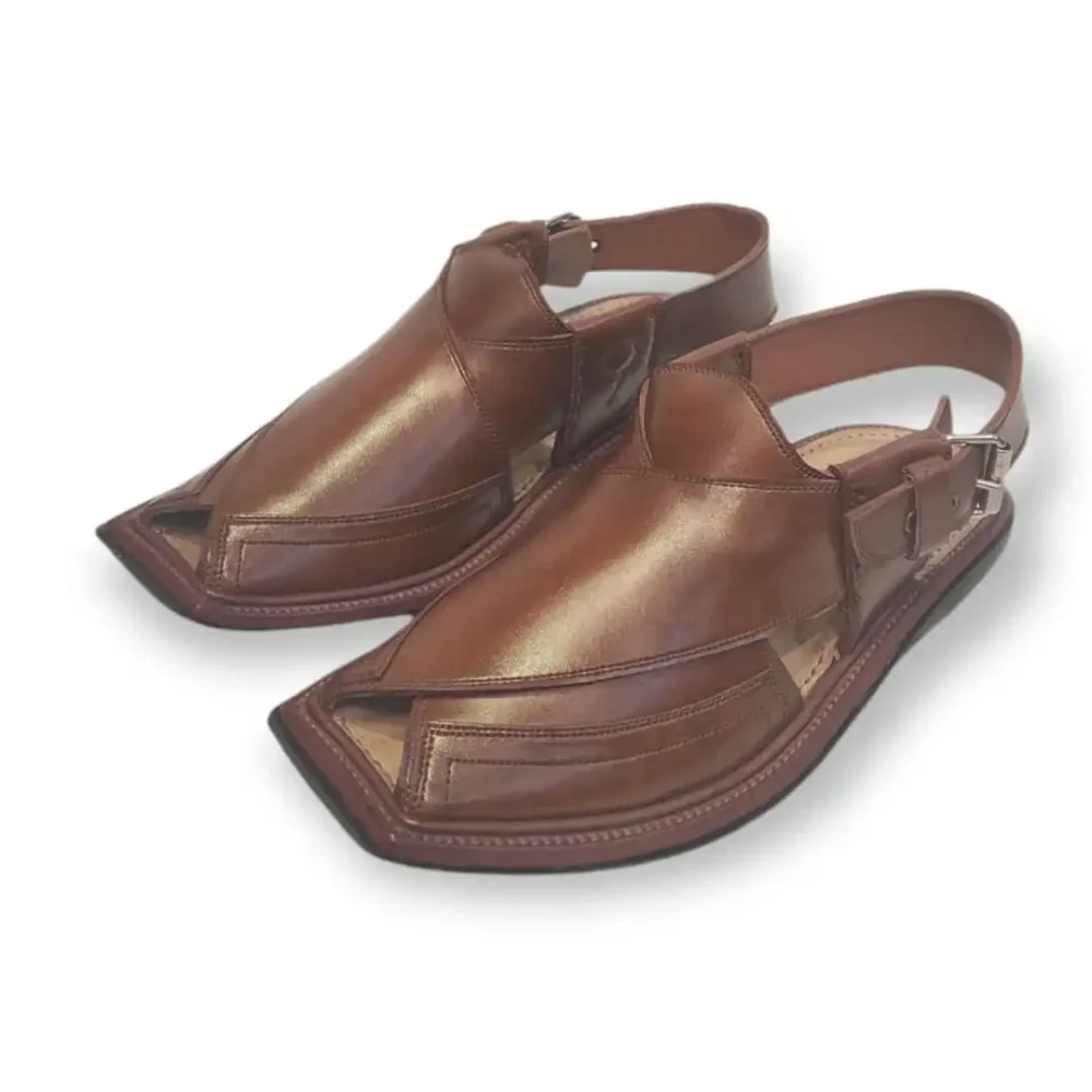 Traditional Brown Peshawari Chappal
