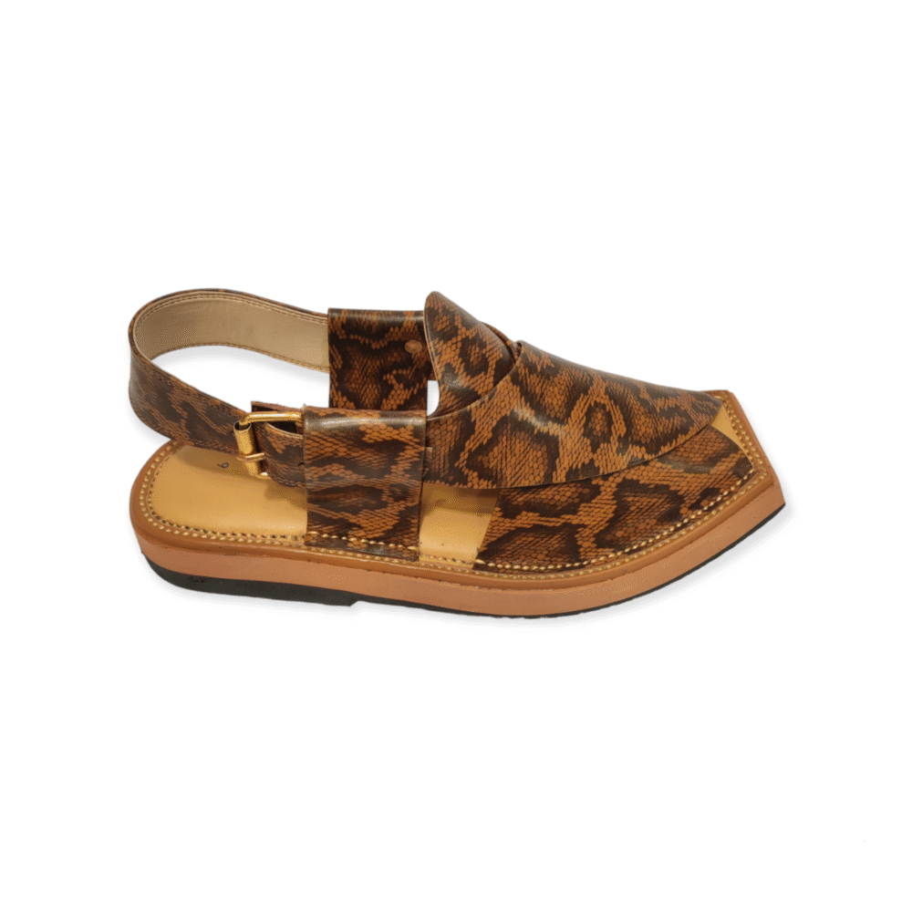 Handmade Snake Pattern Kaptaan Chappal - Image 3