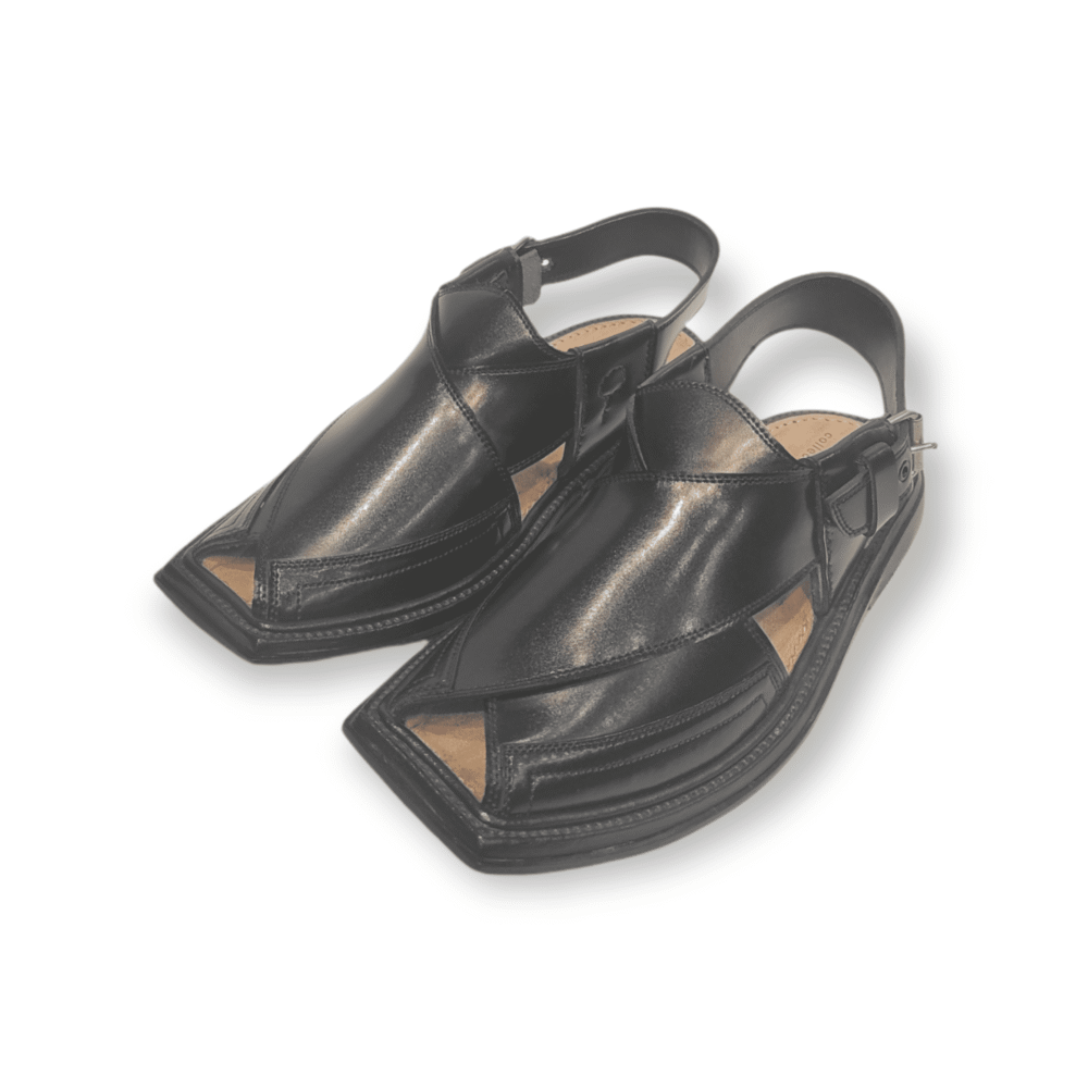 Traditional Black Peshawari Chappal