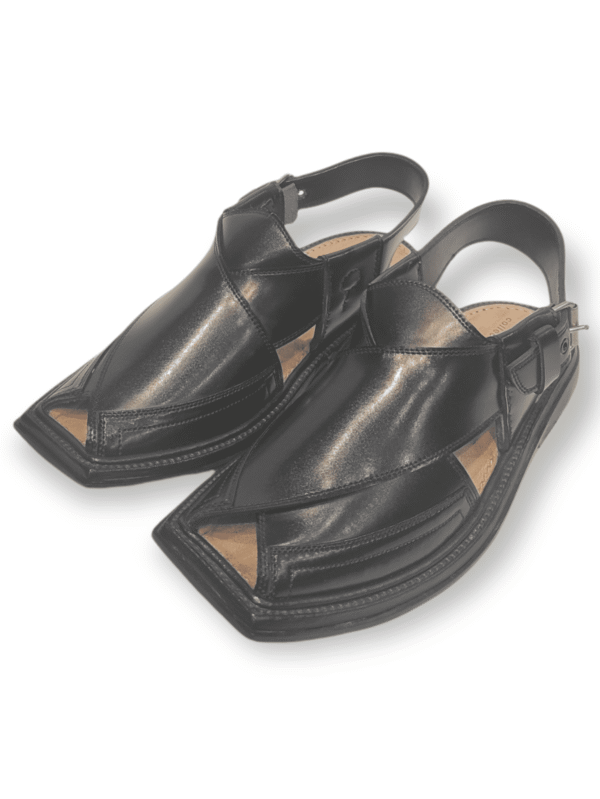 Traditional Black Peshawari Chappal